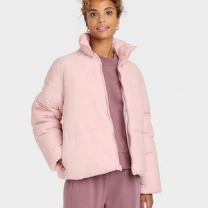 Light pink puffer jacket || Wild Fable